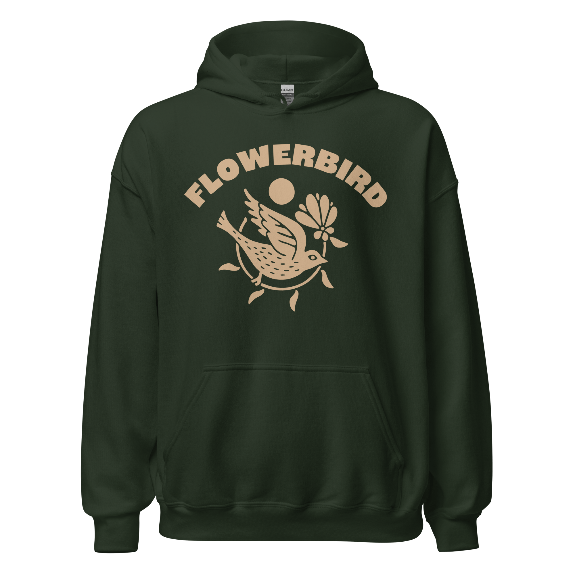 Flowerbird Arch Pullover Hoodie – Forest Green